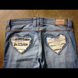 Frankie B studded heart jeans distressed sz 26